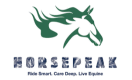 HorsePeak logo with a golden horse head and the slogan: Ride Smart. Care Deep. Live Equine.